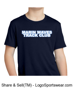 MARIN WAVES PERFORMANCE YOUTH T-SHIRT- NAVY Design Zoom