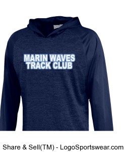 MARIN WAVES YOUTH HOODED T-SHIRT- NAVY Design Zoom