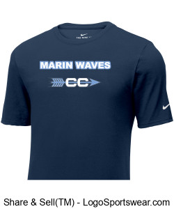 MARIN WAVES CC NIKE MEN'S Dri-FIT COTTON/POLY TEE Design Zoom
